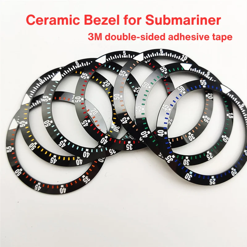 Ceramic Watch Bezel GMT Watch Accessories for SUB 38mm Outer and 30.5mm Inner Replacement Parts for Watches