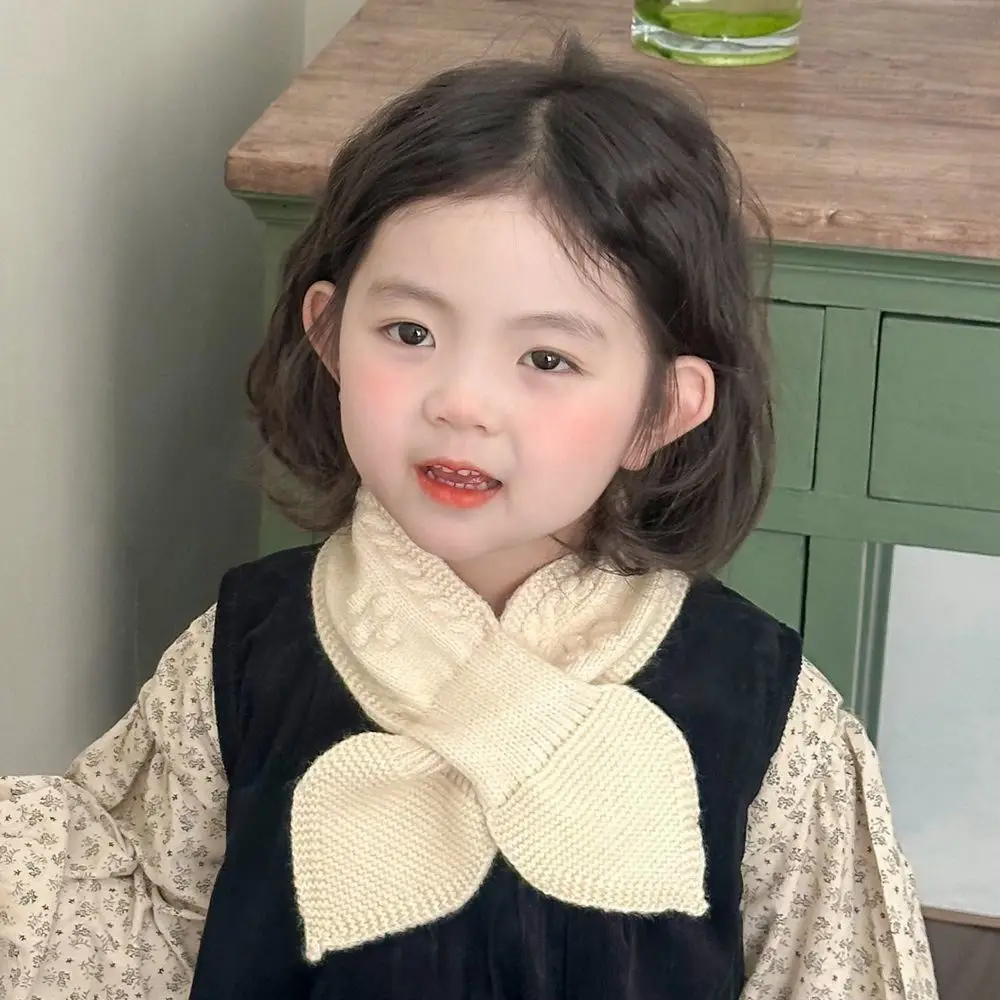 패션 따뜻한 겨울 스카프 두꺼운 한국 니트 스카프 귀여운 공주 어린이 숄 소년 소녀 스카프