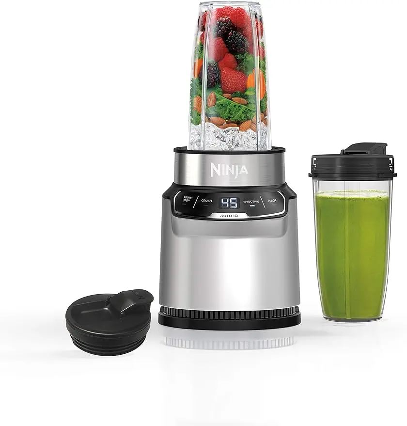 

Ninja BN401 Nutri Pro Compact Personal Blender, Auto-iQ Technology, 1100-Peak-Watts, for Frozen Drinks, Smoothies, Sauces