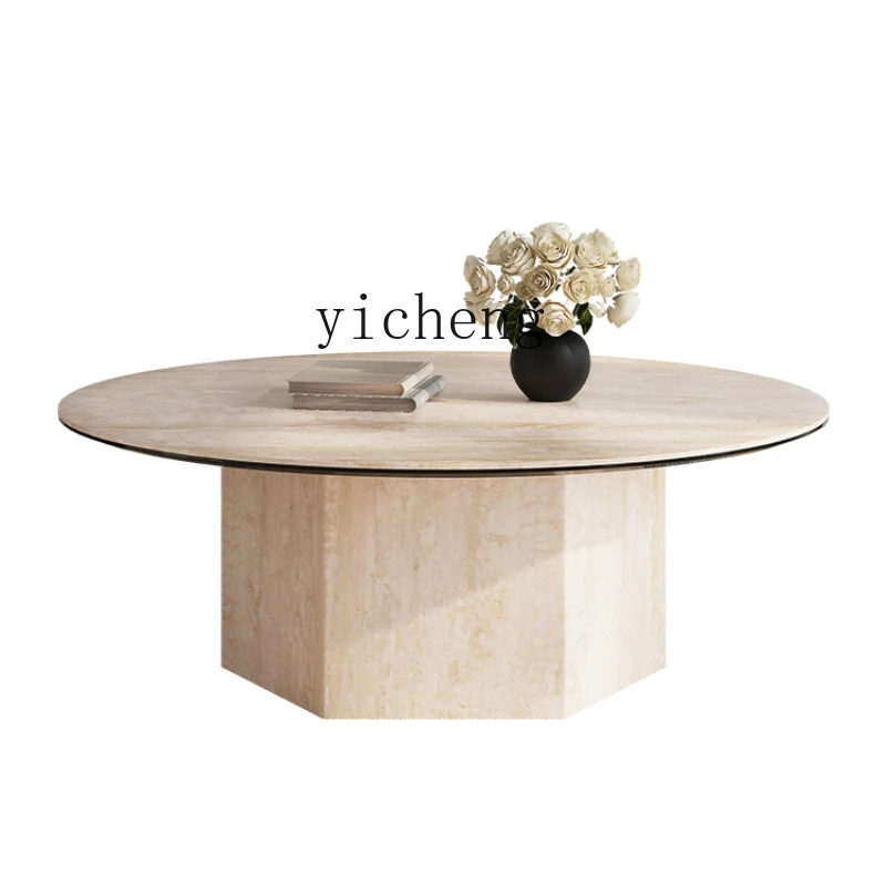 

Tqh Cave Stone Stone Plate Small Apartment Living Room Home Cream Designer Coffee Table