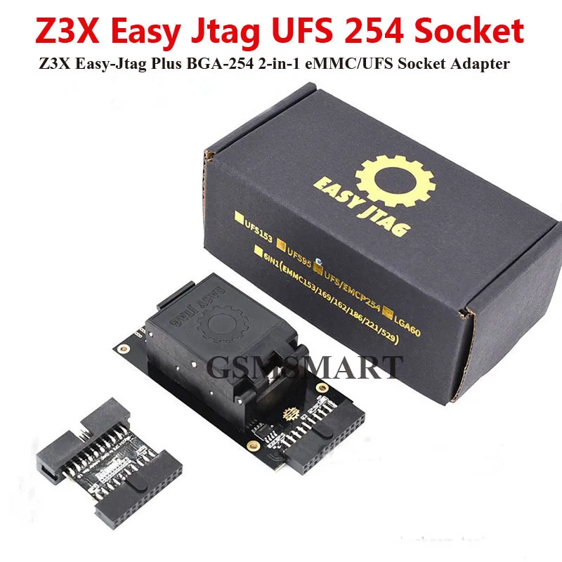 2026 Z3X Easy-Jtag 플러스 BGA-254 2-in-1 eMMC UFS BGA 254 소켓 어댑터 (수리 및 프로그래밍용 Easy JTAG 포함)