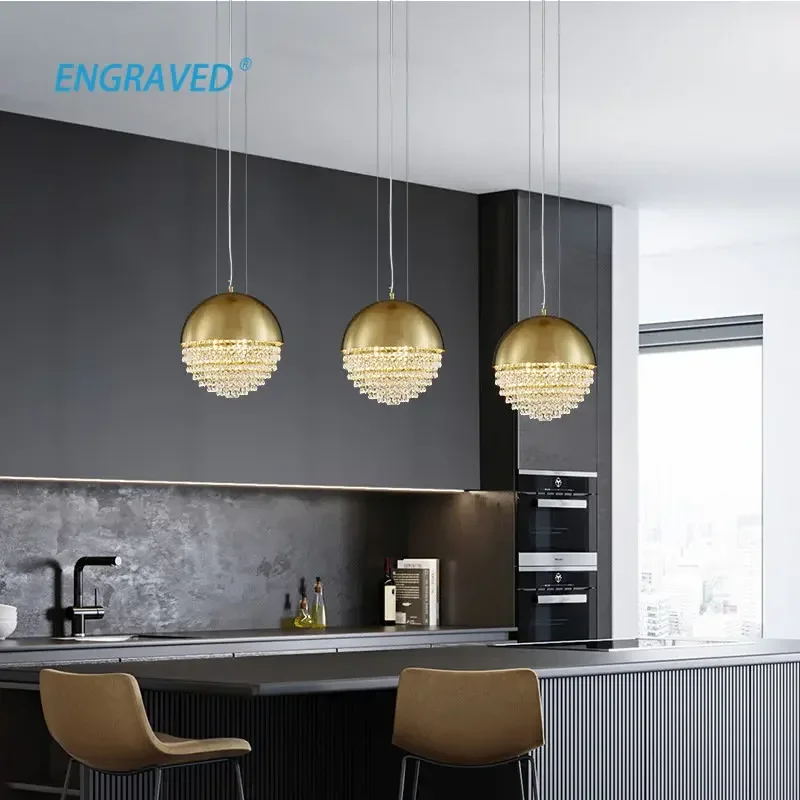 

Modern Luxury Crystal Chandelier Dining Room Living Room Bedroom Bedside Pendant Light Kitchen Island Decorative Lamp Home Decor