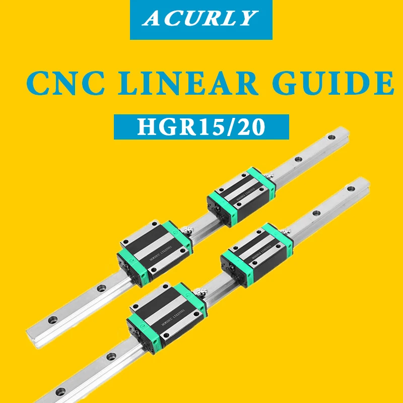 

CNC Linear Guides Kit 2PCS HGR15 HGR20 Guide Rail Square 4PCS HGH15CA HGW15CC HGH20CA HGW20CC Carriage Slides For CNC
