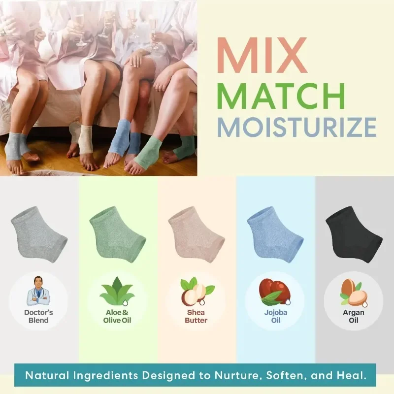 Gel Heel Crack Socks Mesh Breathable Cotton Socks Heel Protection Half Silicone Cover