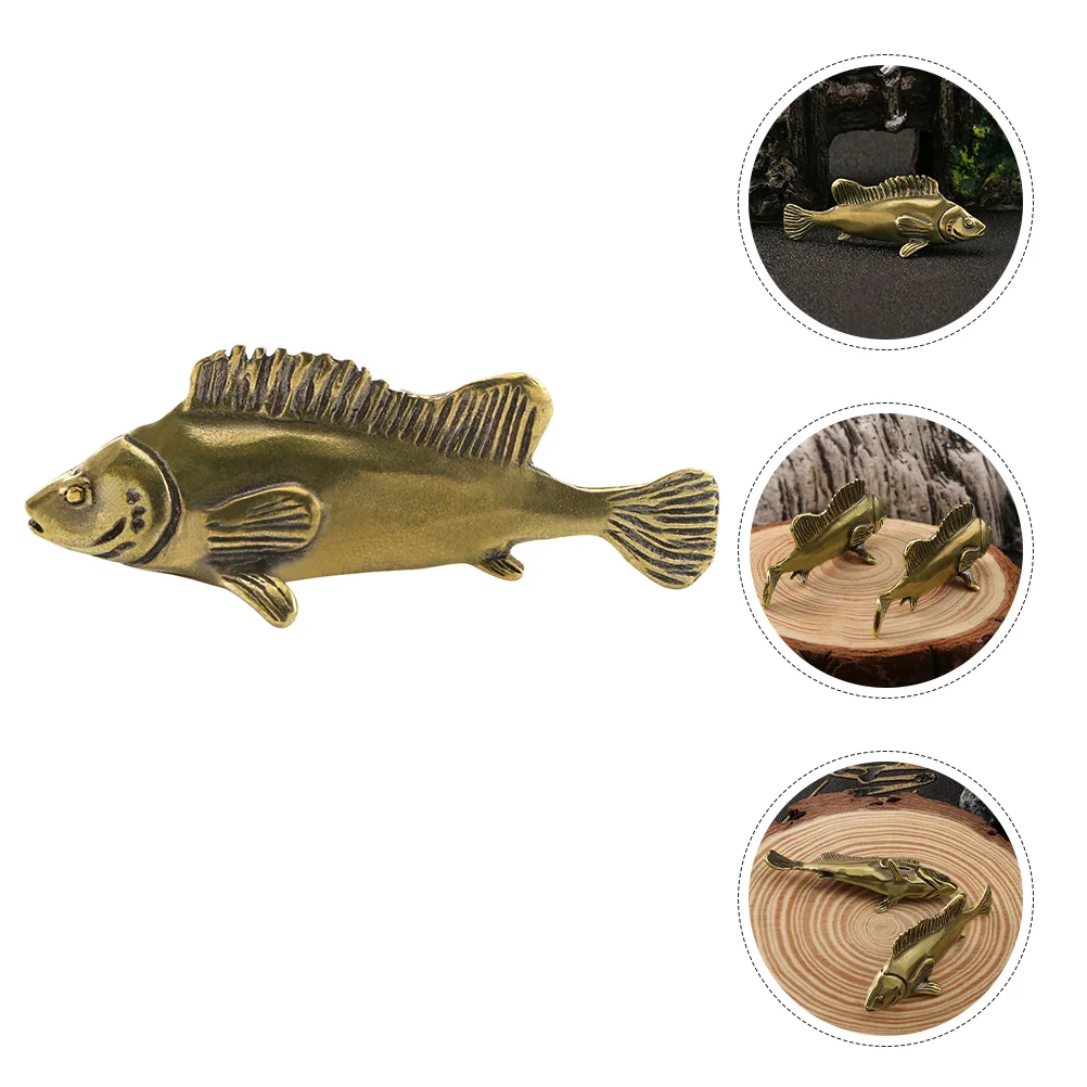 

Copper Fish Figurine Fish Statue Fish Sculpture Desktop Fish Metal Tea Pet Ornament
