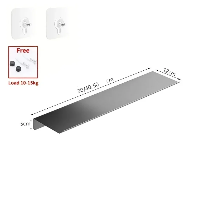 Bathroom Gun Gray Aluminum Shelf Tray Toilet Wall Mounted Cosmetics Storage Rack Toilet Shower Room Shower Gel Shelf