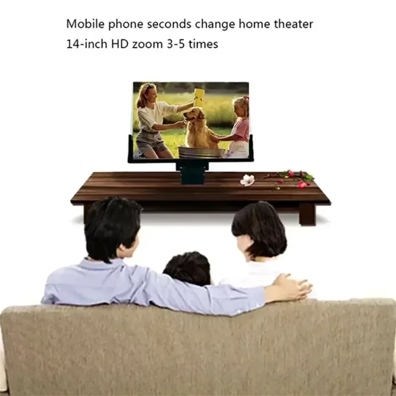 Mobile Phone Screen Amplifier Foldable 3D High-definition Landscape TV Movie Amplifier 14 inch Display Screen Phone Holder Stand