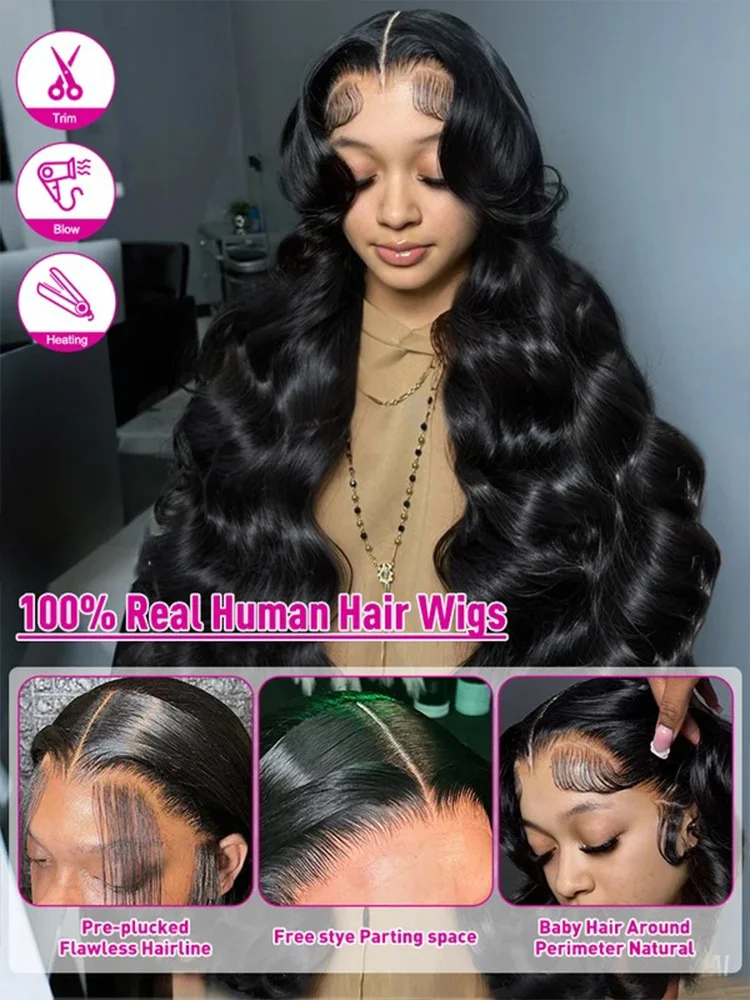 40 Inch Body Wave 100% Human Hair - Natural Color Silky Soft No Tangle No Shedding Premium Hair Extensions