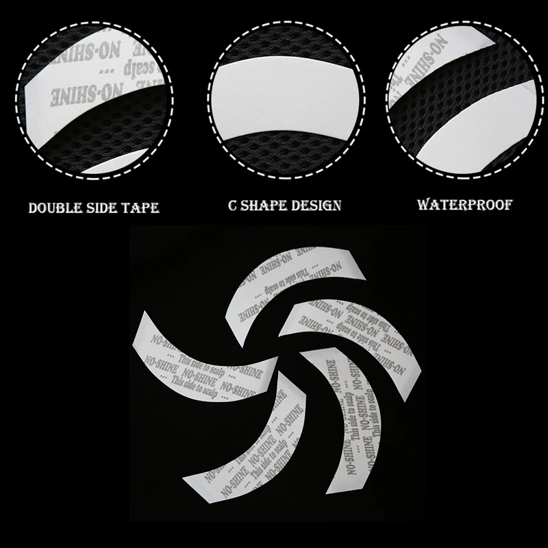 72Pc/Lot No-Shine Wig Tape Double Adhesive Hair Extension Tape Strips Waterproof For Toupee/Lace Front Wigs Film Bonding wig tape