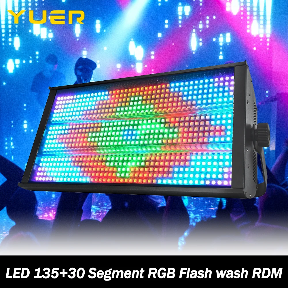 Luz estroboscópica LED RGB de 135 + 30 segmentos con efecto de lavado de Flash RDM DMX512 control de sonido para DJ Fiesta Disco bar club