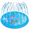 Kids Outdoor Water Spray Mat Children's Outdoor Toys Dolphin Shark Sport Mat Dinosaur Rainbow Water Spray Mat Summer Funny Toys 1
