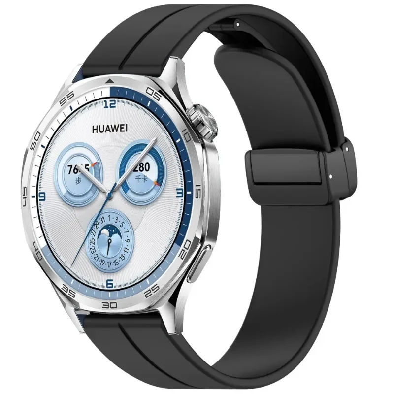 Magnetic Buckle Silicone Watch Strap, 20-22mm Adjustable Band Bracelet