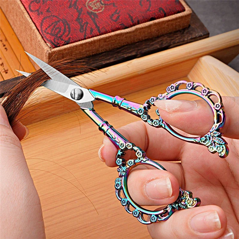 Retro Zakka Stainless Steel Antique Vintage Scissors Sewing Grooming Fishing Thread Cutter Paper Embroidery Cross-stitch Shears