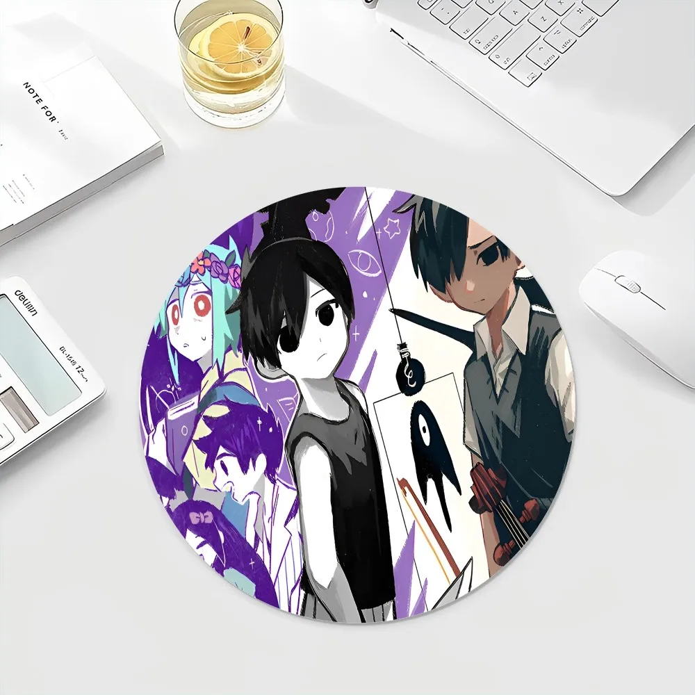 Anime Omori Large GamingNon-slip Round Big Promotion Table Mat Student Mousepad Computer Keyboard Pad Games Pad for PC Mousemat 6