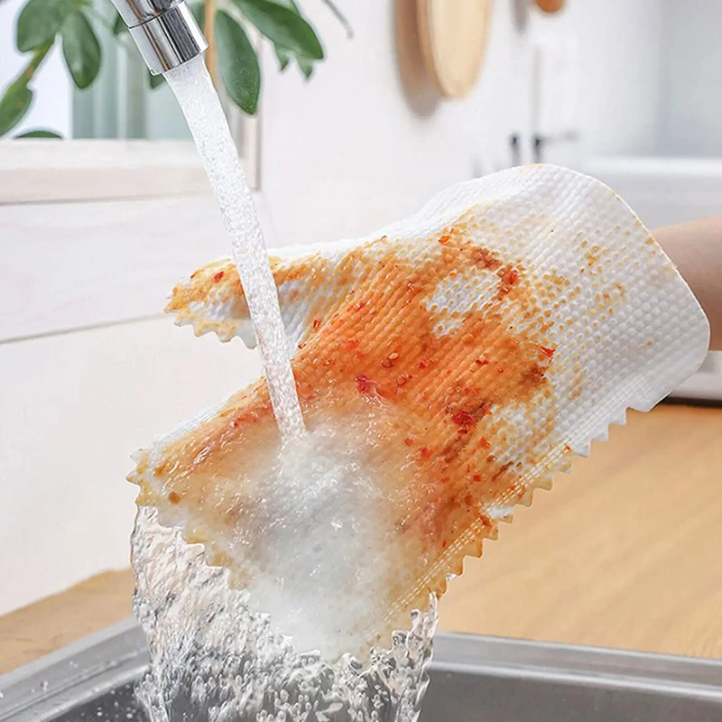 Lazy Cleaning Rag Gloves Household Dust Removal Disposable Non-woven Fabric Scouring Tools Wet And Dual-use Cloth