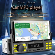  Car Radio Bluetooth Din MP3 Player Handsfree A2DP TypeC USB TF Aux APP Remote Cell Phone Holder Audio System Head Unit D3400 
