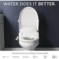 Electric Bidet Toilet Seat, Warm Water with Air Dryer, Heated Seat with Slow Close Lid, Remote Control, Elongated White 2