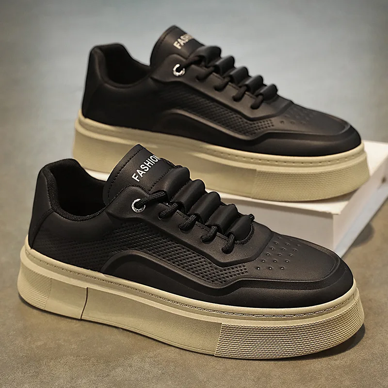 Men's Shoes Leather Casual Shoes Fashion Vulcanized Shoes Low-top Male Casual Trendy  Flat Running Sports  2026