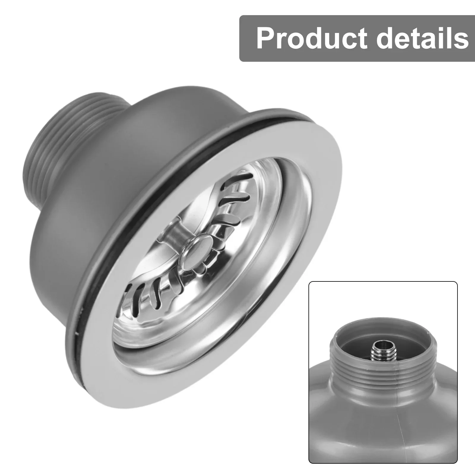 1PC Stainless Steel Waste Plug Sink Filter Hair Catcher Drains Kitchen Sink Strainer Stopper Bathroom Tools Kitchen Access 114mm