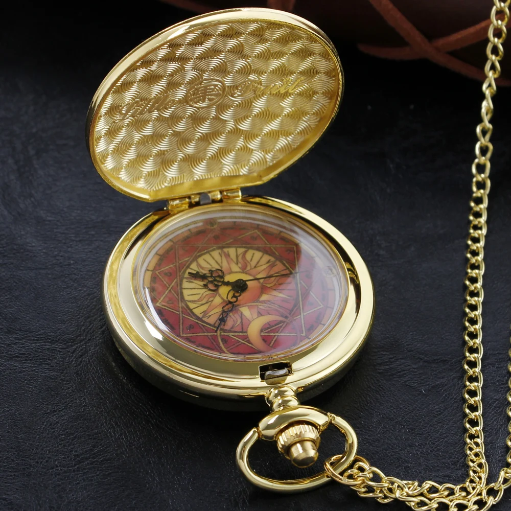 Red Love Kunta Brand Exquisite Quartz Pocket Watch Fashion Pendant Necklace Male and Female Students Festival Gift