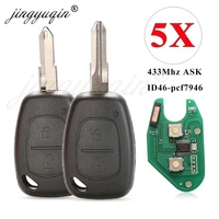 Jingyuqin กุญแจรีโมท91167009 5ชิ้น/ล็อตสำหรับเรอโนล์ทราฟฟิกต้นแบบ kangoo Vauxhall vivaro movano 433MHz ID46 2BTN ใบมีด