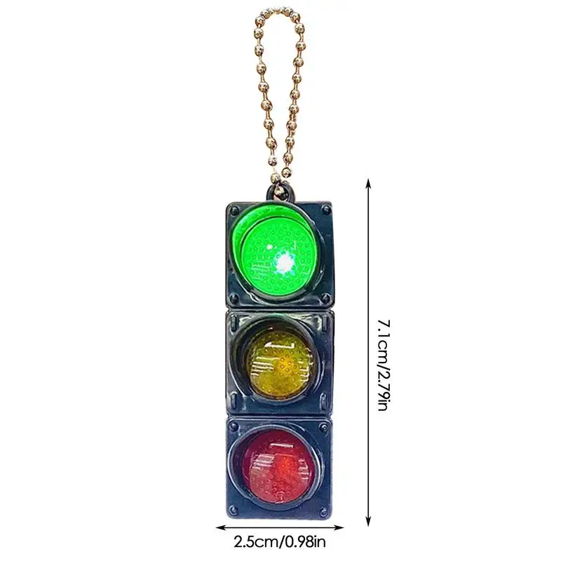 3d traffic signal keychain creative LED luminous keychain mini traffic signal light car keychain backpack ornament 6