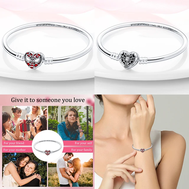 New in 925 Sterling Silver Snake Chain Charm Bracelet Fits Pandach Original Pendant Charm Bead For Women Heart Bracelets Jewelry 2