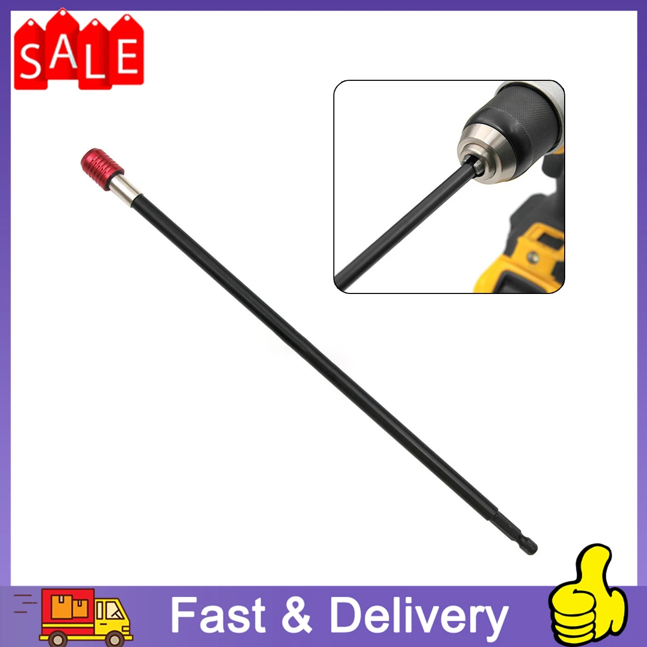 300mm Quick Release 1/4Inch Screwdriver Drill Bit Holder High Carbon Steel Magnetic Extension Rod For Metal Drilling Tools Parts