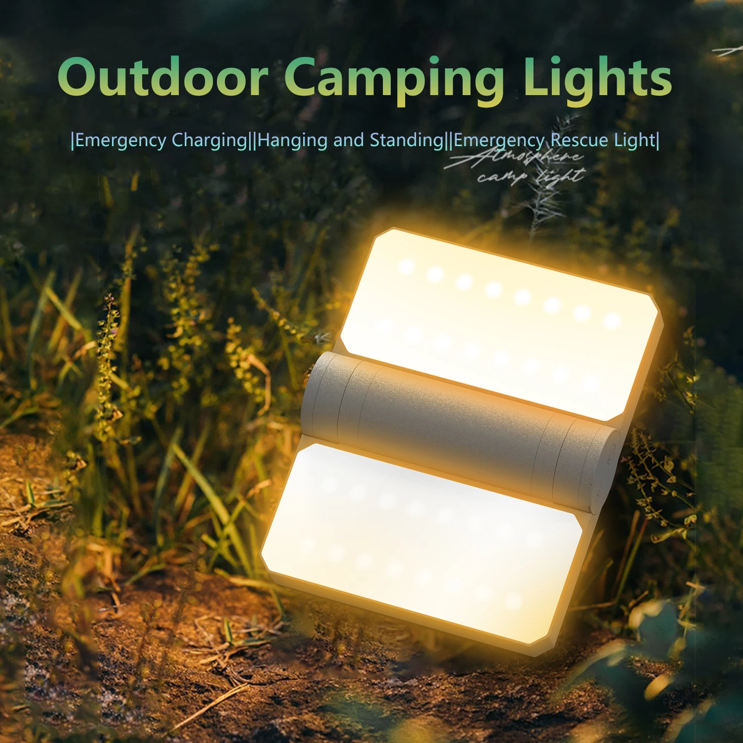 

5000mah LED Camping Light Flashlight USB Rechargeable Power Bank Portable Outdoor Tent Lamp SOS Emergency Lighting