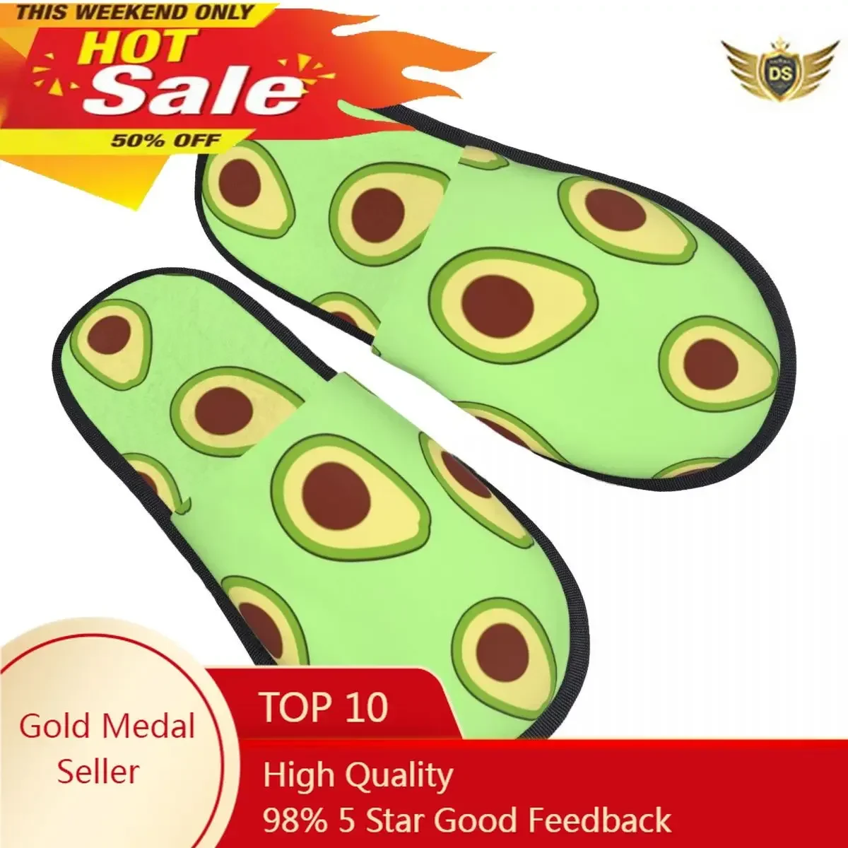 

Men Women Plush Indoor Slippers Green Avocado Warm Soft Shoes Home Footwear Autumn Winter