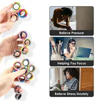 Random 3Pcs Fidget Spinner Magnetic Ring Toys Set Fingers Magnet Rings ADHD Stress Relief Magical Toys for Adult Kids Anxiety 2