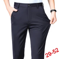 Plus Size Trousers Men Business Suit Pants Stretch Formal Dress Pants Big Man Classic Black Trousers 2