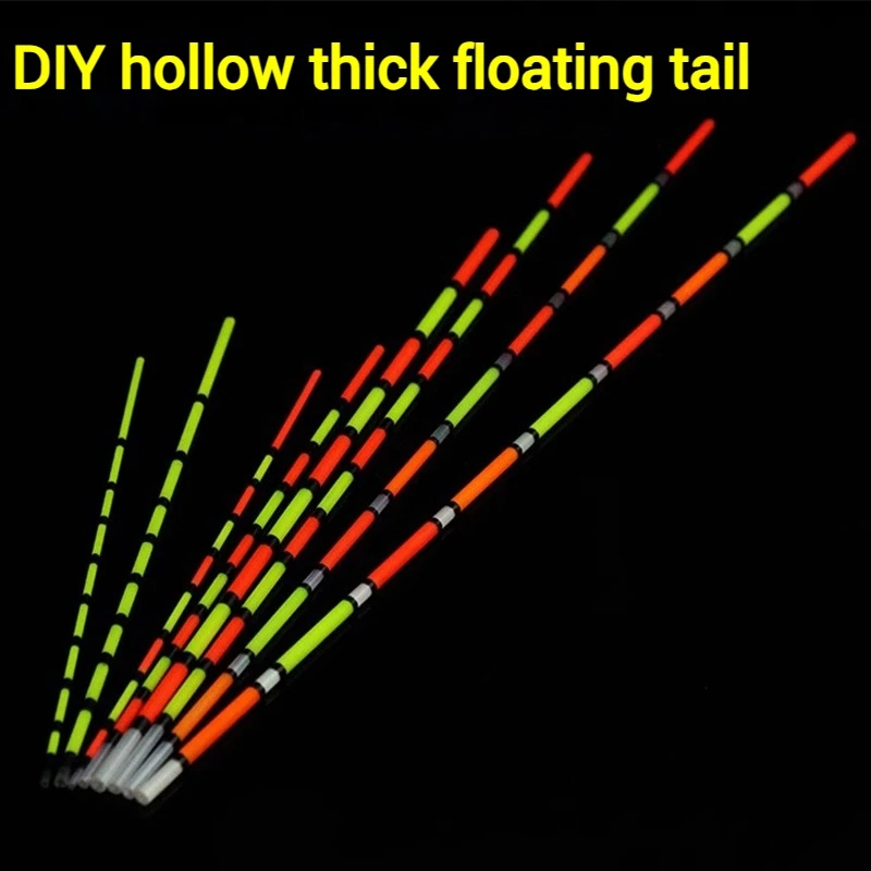 Fishing Tackle 20PCS/lot Drift Tail Fishing Float DIY Bold Tails Fishing Floats Buoy Hollow Tails Bobber Tackle Night Tool