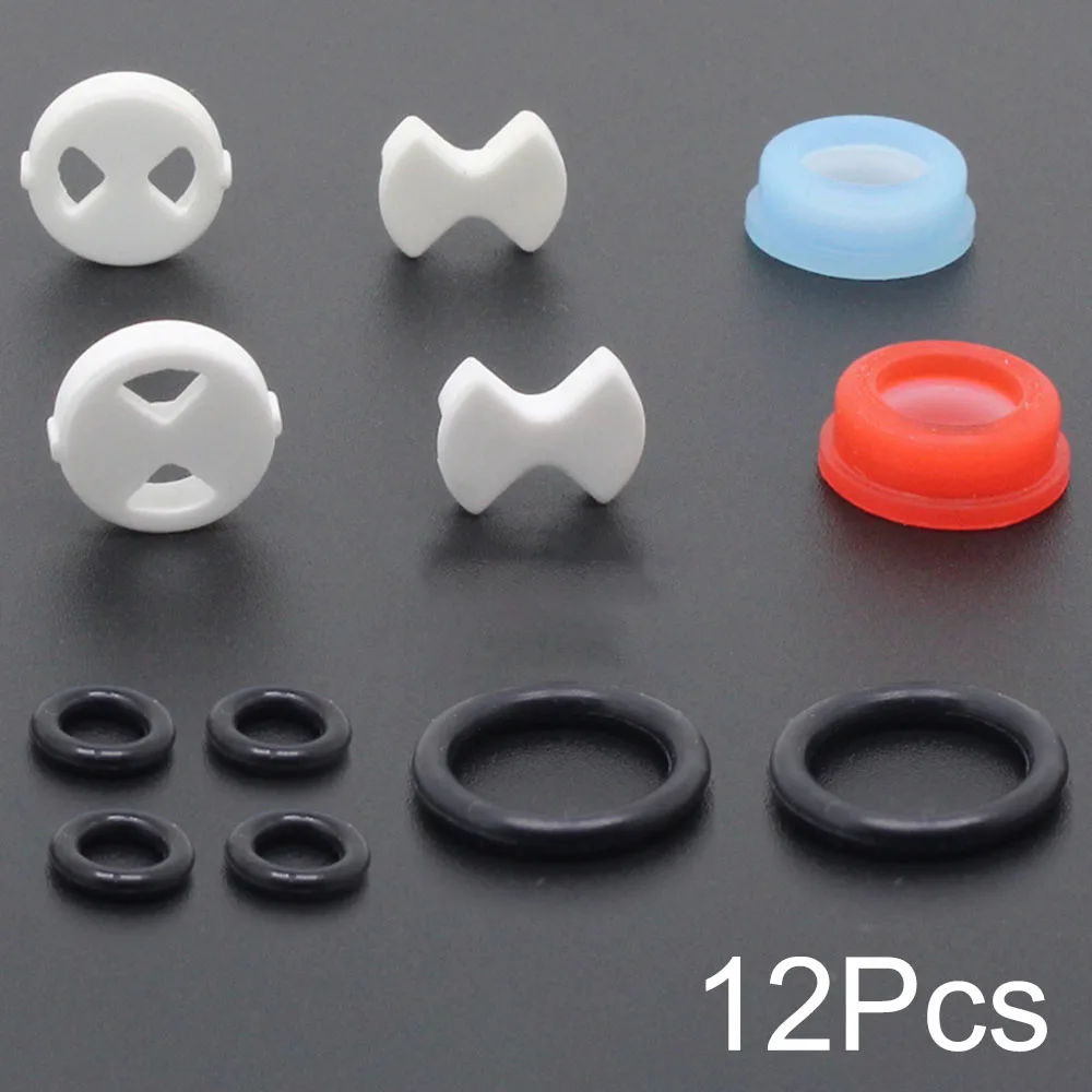 Faucet Adapter 12 PCS Faucet Cartridge Replacement Kit Faucet Washers For Mixer Set Leaking Repair Washers Strong Sealing