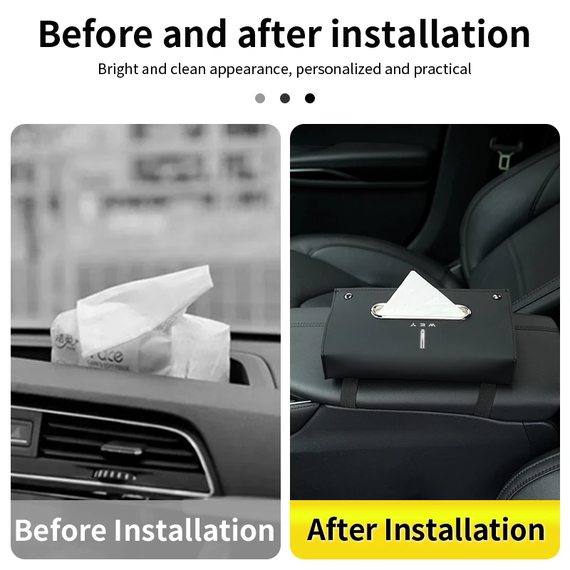 가죽 자동차 티슈 보관함 대시보드 티슈 홀더 액세서리 WEY Tank 500 Macchiato Coffee 01 02 2021-2022