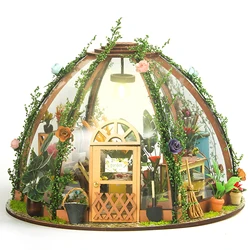 DIY Miniature Garden House Kit with Furniture - Wooden Craft Dollhouse for Home Decoration and Gifts (C Type)