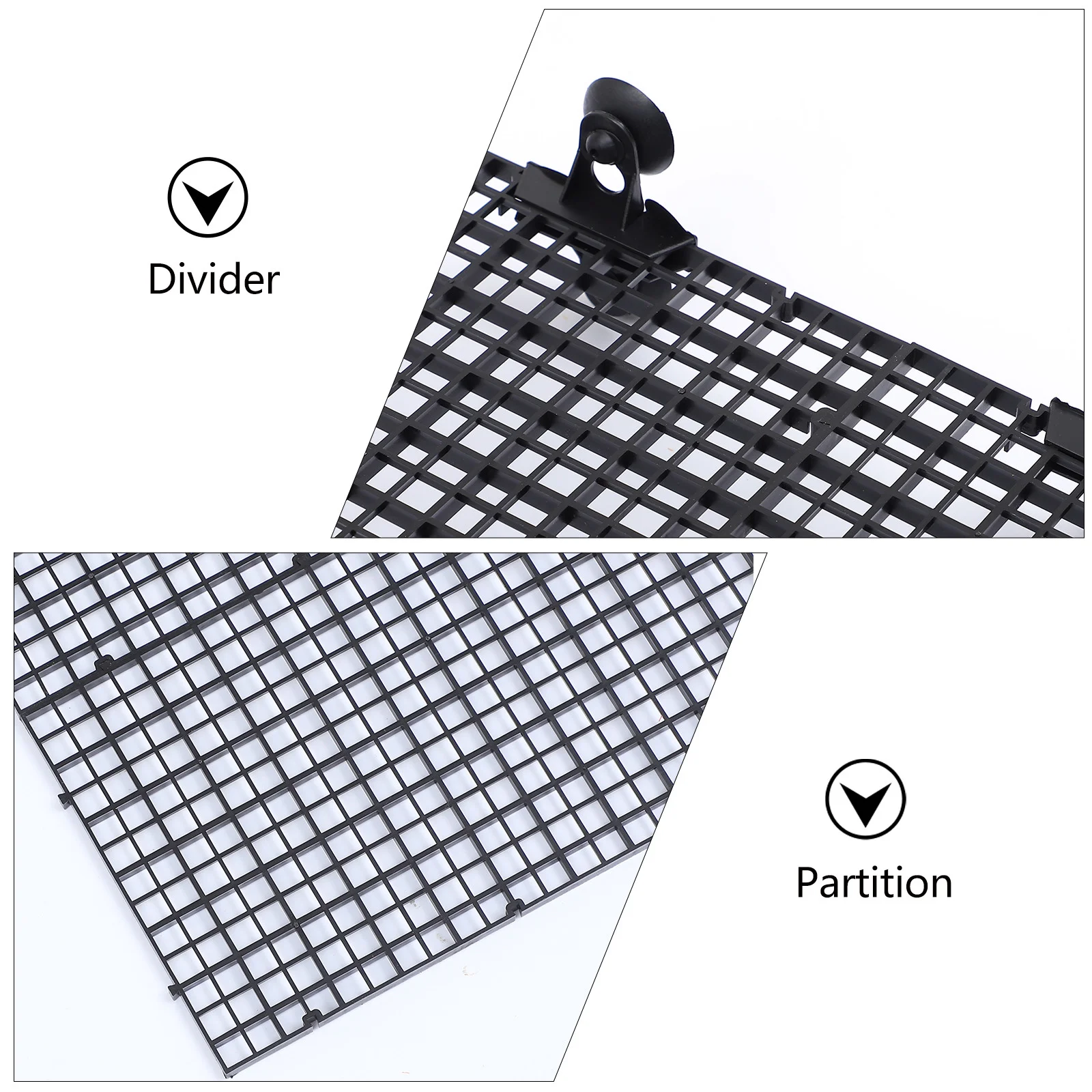 16Pcs Fish Tank Divider Aquarium Grid Separator Black Tray Crate Food Grade Plastic Pet Products Breeding Isolation Mixed Tank