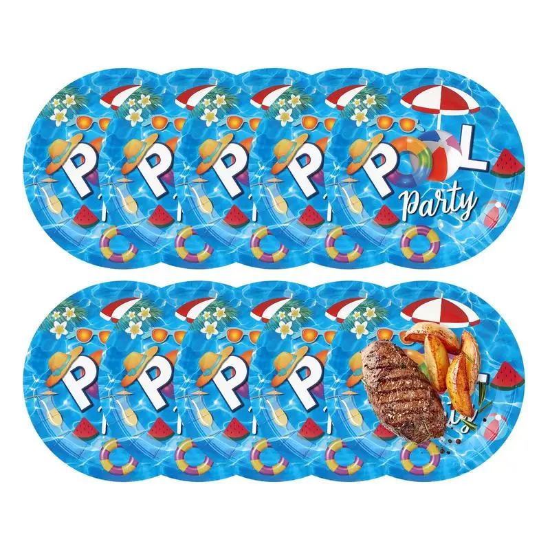 Summer Party Tableware 10pcs Swimming Pool Party Supplies Beach Party Paper Napkins And Cups