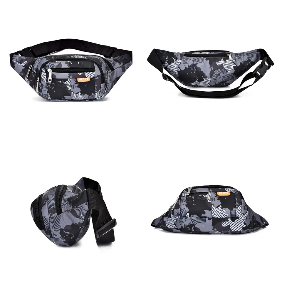 Women Waist Bag Sling Pocket Fashion Handbag Oxford Unisex Waist Bag Ladies Waist Pack Purse