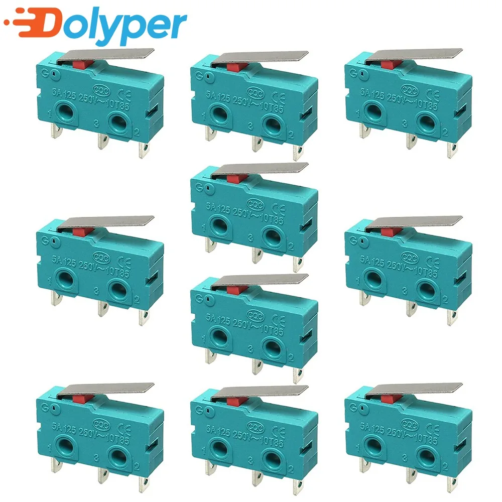 10-50 pieces KW4-3Z-3 partial switch KW4 limit switch 3pin 5A 125V lever DC N/O N/C switches for 3D printer parts CNC milling