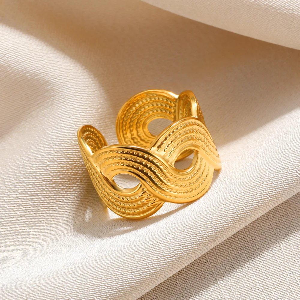 Ring for Women Stainless Steel Angel Feather Gold Color Rings Female Vintage Jewelry Finger Accessories Gift for Her Anillos gold color rings stainless steel ring finger ring gold color ring adjustable rings