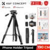 K&F Concept 75" Lightweight Tripod Camera Compact Tripod Remote 2-in-1 Phone Holder 3Way Pan Head Travel Phone Tripod for Selfie 1