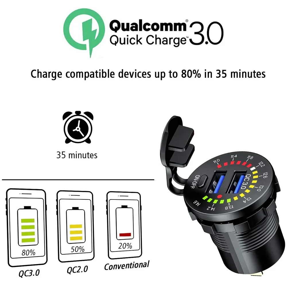 Ursuniot  USB  , 12V   ܼƮ,   Ʈ , äο  а , QC3.0, 36W