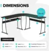 L Shaped Modern Computer Home Office Gaming Desk with Keyboard Tray and Cable Management, Easy Assembly 1