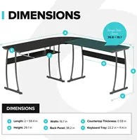 L Shaped Modern Computer Home Office Gaming Desk with Keyboard Tray and Cable Management, Easy Assembly 1