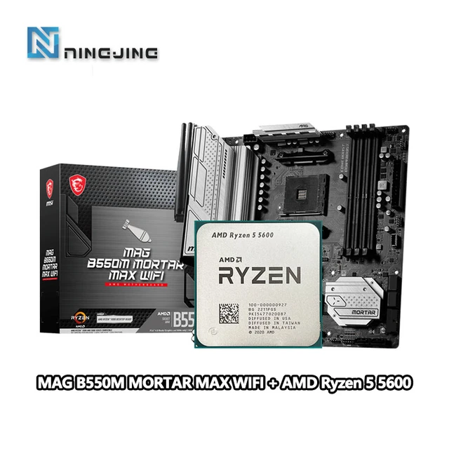 AMD Ryzen 5 5600 R5 5600 CPU + MSI MAG B550M MORTAR MAX WIFI