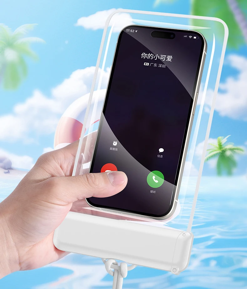 Universal Waterproof Phone Pouch for Swimming and Diving - Durable TPU Cover, IPX8 Certified