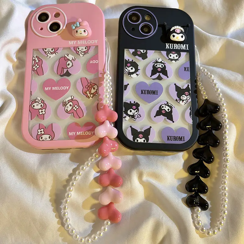 

Kawaii Phone Case Sanrio Accessories Pendant Kuromi My Melody Cartoon Creative Silicone Fall Proof Case for Iphone 13/12Promax