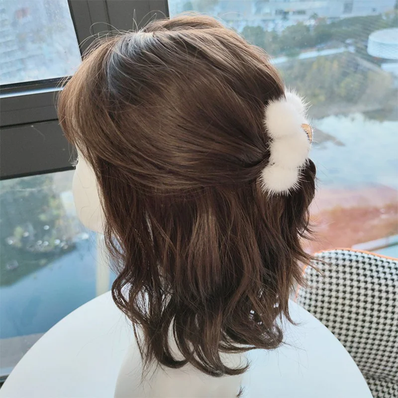 New 100% Mink Hair Clip Korean Version High Quality Temperament Women Long Hair Shark Clip Charm Girls Fashion Hair Accessories браслет fashion star silver color charm