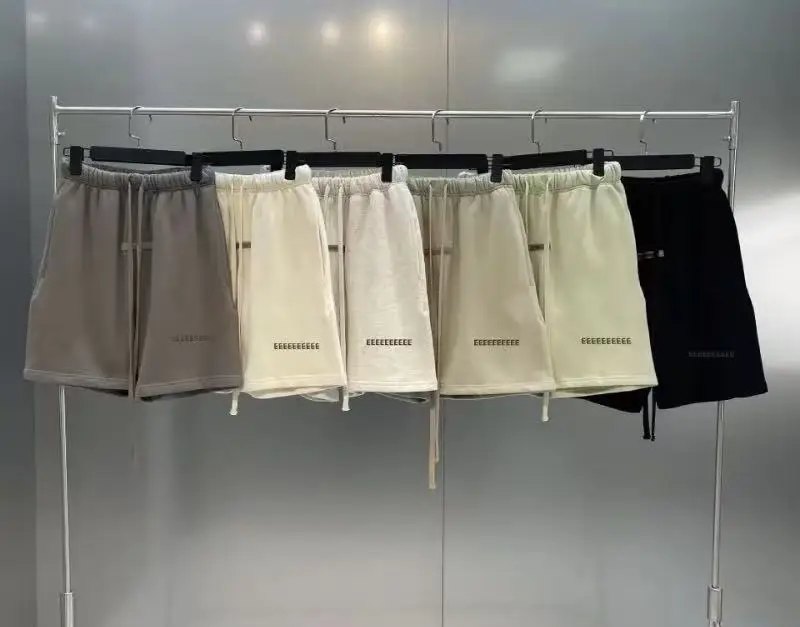 FW21 Classic Brand Men's Casual Shorts Double Lined Double Row Reflective Letter Logo Shorts Couple High Street Loose Shorts